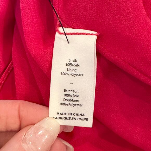 Cinq a Sept 100% Silk Emilia Dress Draped Spaghetti Strap Satin Crystal Midi - Picture 10 of 14